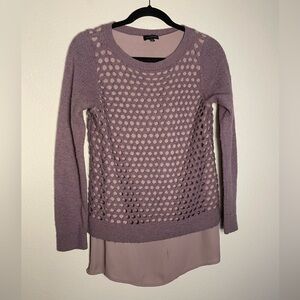 The Limited Women's Honeycomb Style Sweater Top Fully Lined Long Sleeve RosePink
